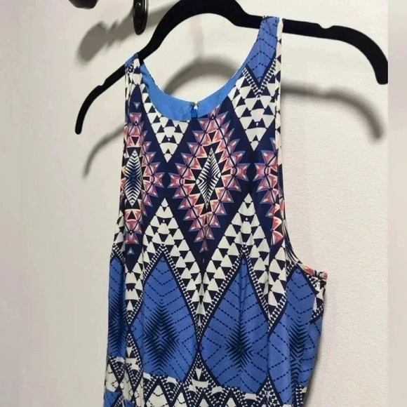 Yumi Kim Dream Maxi Silk Long Dress Gown High Neck Abstract Print Flowy Skirt M​ - Picture 3 of 15